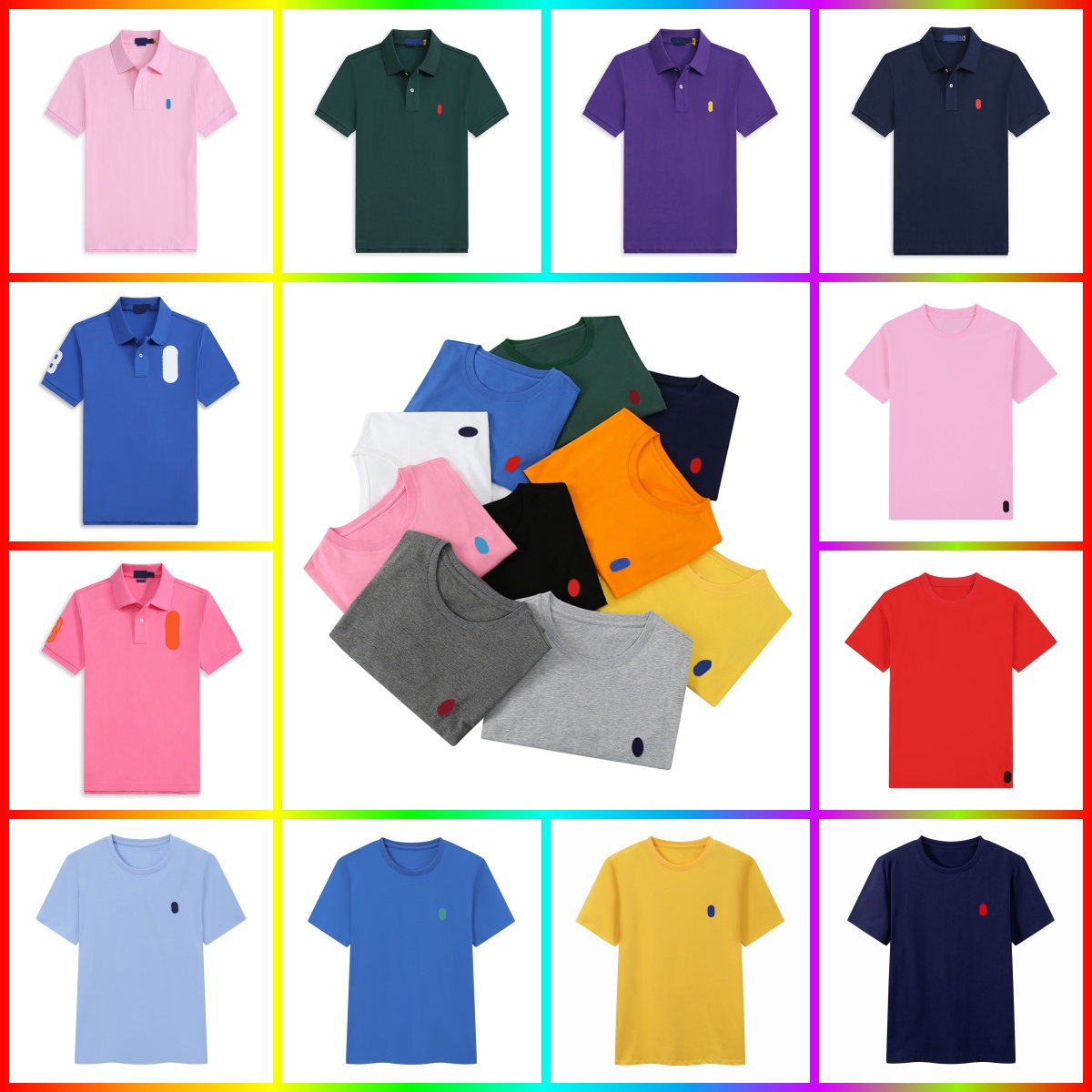 men shirt pony designer t shirt classic embroidered badge shirt fashion casual shirts summer business shirts man tops slim fit s--xxl