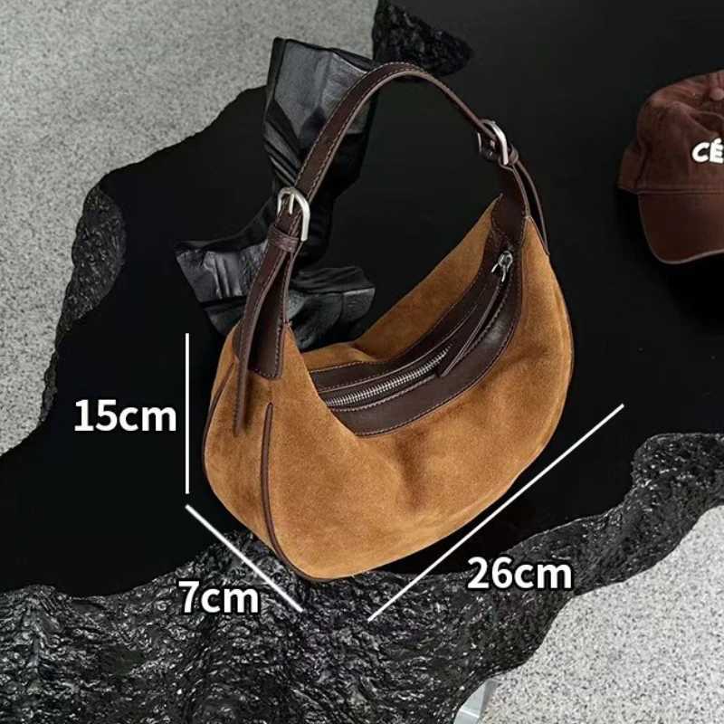 2025 AW Vintage Matte Nubuck Underarm Crossbody Bag Womens Luxurious Shoulder Purse for Autumn Winter J251025