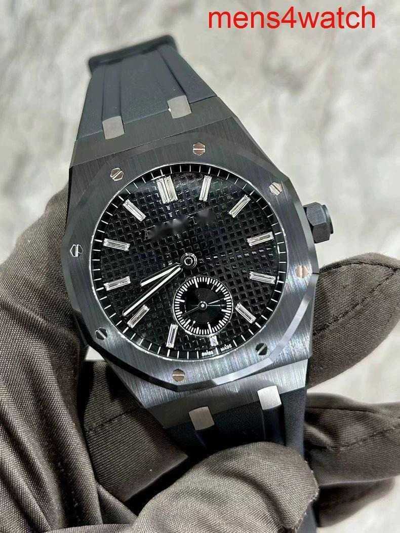 Luxury Watch 26591 R0ya1 0ak Men Watches Black Ceramic Minute Repeater Supersonnerie 42mm Wristwatch Manual Mechanical Movement Rubber strap Swiss Watch2366