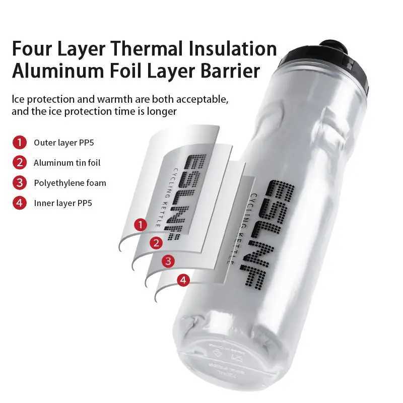 ESLNF 720ml Bicycle Water Bottle Road Bike Dual Layer Thermal Keeping Leakproof Kettle Outdoor Cycling Sports Bottle J250923