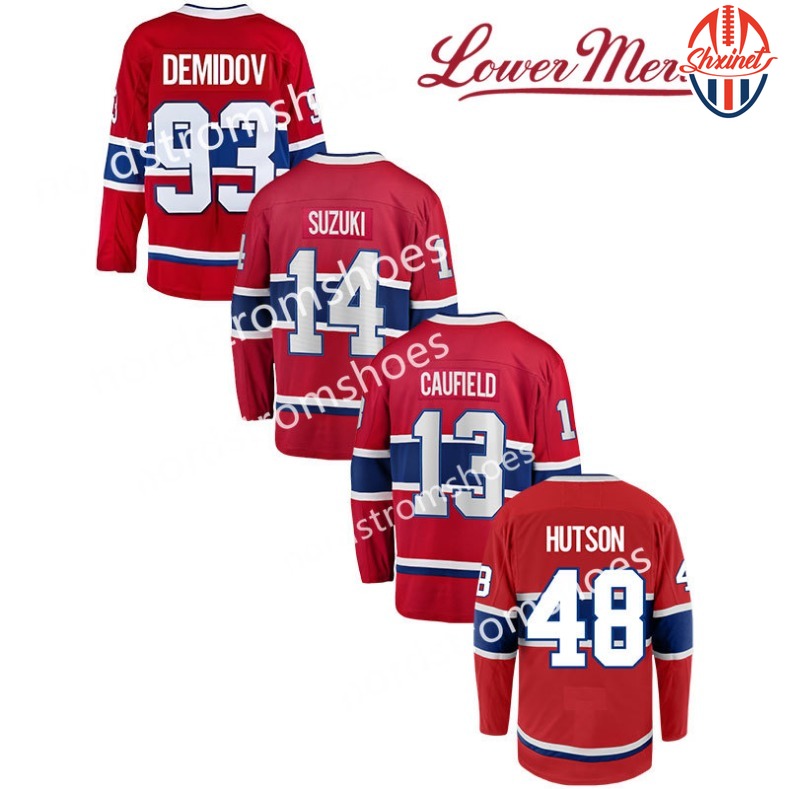 outdoorgearlab 2025 New Top Stitched Ice Hockey Jerseys Montreal 93 Demidov 13 Caufield 48 Lane Hutson 14 Suzuki Wholesale Jerseys