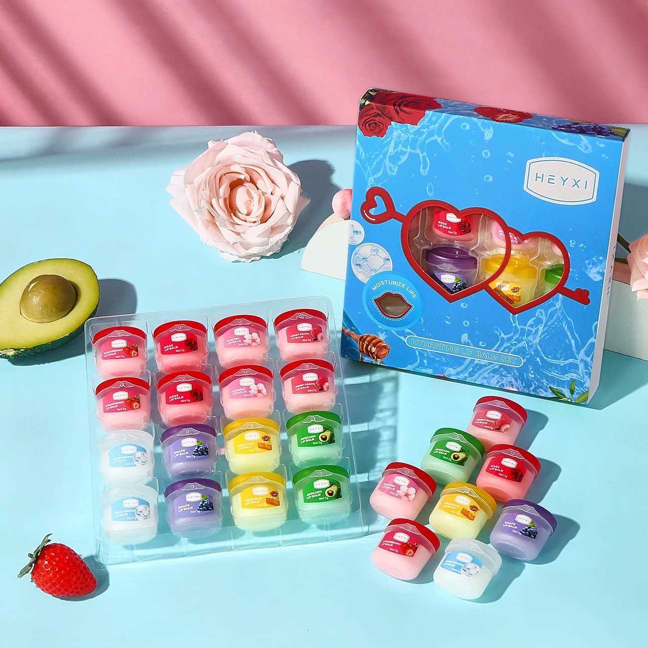 16pcs Vaseline Fruit Series Lip Balm Set Sleeping Lip Mask Moisturizing Hydrating Nonsticky AntiCracked Lip Balm Lips Care F250922