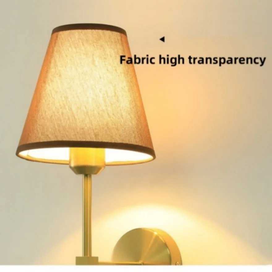 Nordic Fabric Wall Lamp Living Room Corridor Indoor Lighting Hotel Bedroom Bedside Decor Lamp E27 Retro Pleated Wall Light C251124