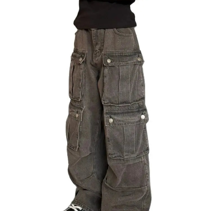 Women Y2k Cargo Jeans Baggy Harajuku Aesthetic Denim Trousers High Waist Jean Pants Vintage Japanese 2000s Style Trashy Clothes 240822
