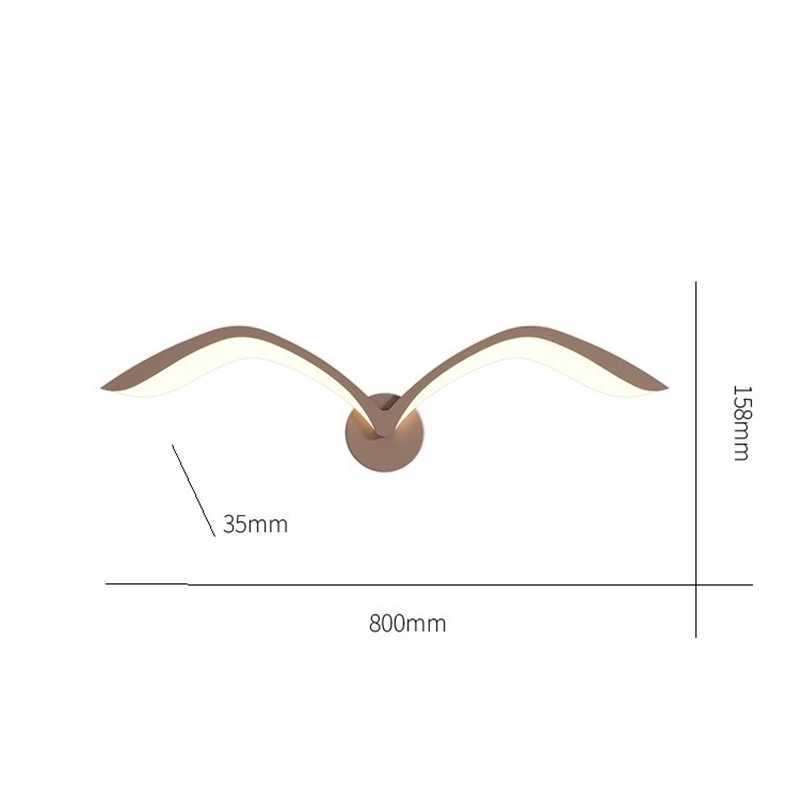 Nordic Modern Seagull Wall Lamps LED White Brown Iron Acrylic Wall Light for Living Room Indoor TV Wall Background Wall Lighting C251124