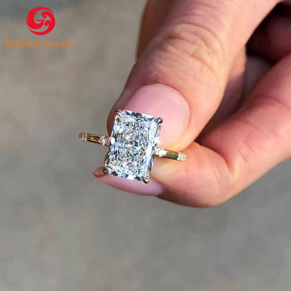 Custom 15CT Radiant Cut Lab Grown Diamond Ring IGI Certified HPHT CVD VVS VS 18K 14K Solid Gold Engagement Ring for Women Men