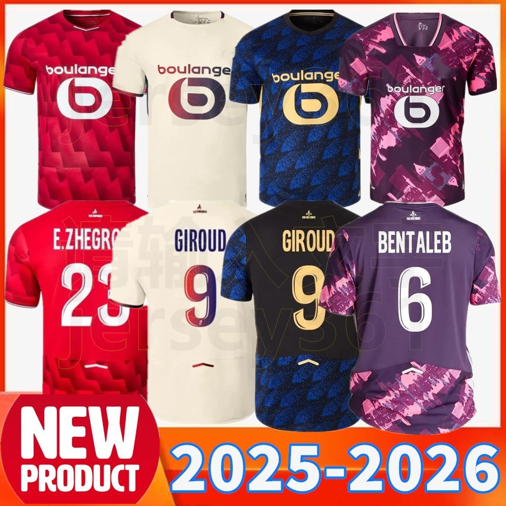 2025 2026 LOSC Lille Soccer Jerseys home away Third jersey GIROUD BOUADDI IGAMANE BROHOLM ANDRE Football Shirt 25 26 Lille HARALDSSON Fourth Maillot Men Kids Kit