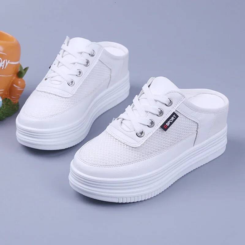 Half Slippers Women's Mesh Breathable Casual for Women Surface Hollowed Versatile Bones Outdoor Lady Off White Shoes ddmymonkey