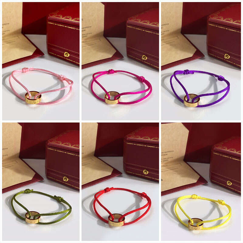 Simple Fashion Lucky Red String for Zodiac Year Full Bead gold Single Ring Couple Style Bracelet