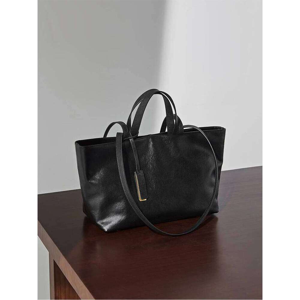 Woman Shoulder Soft Leather Large Capacity Square Fashion Tote Bag Korean Fashionable Handbag Shopping Underarm Bags