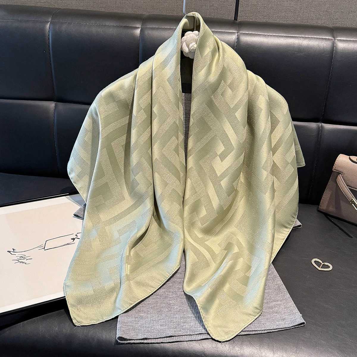 Luxury Women's Silk-like Jacquard Shawl with Floral Print for Travel & Decoration - UV Protective