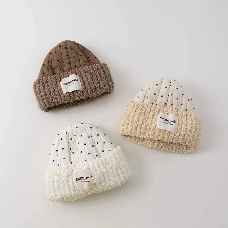 Winter Thick Plush Baby Hat Cute Dot Warmer Baby Boys Girls Cap Beanies Soft Toddler Kids Ear Protection Hats Z251029