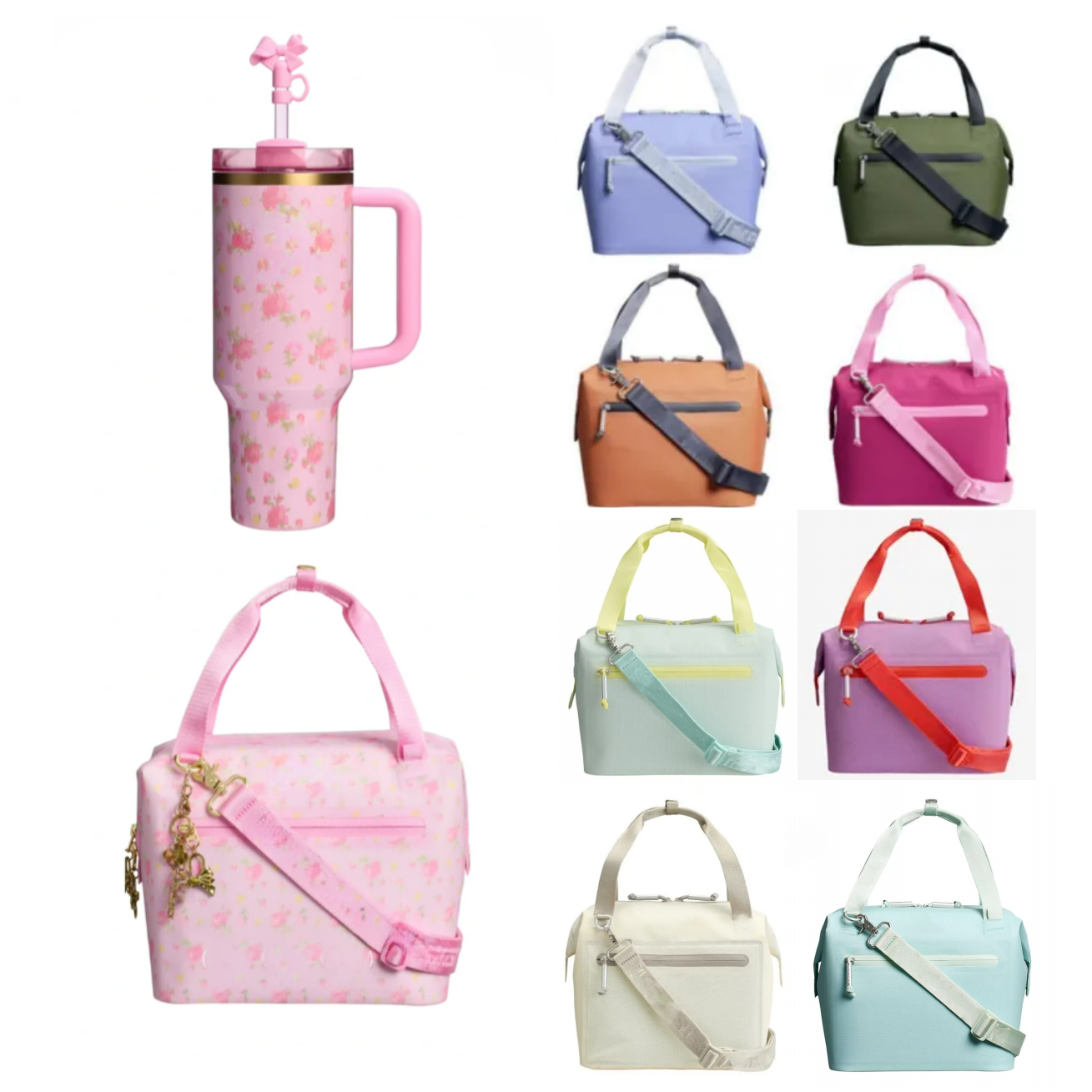 US Stock Cooler Bag and Lunch BoxAll Day Julienne Mini Soft 40oz Water Bottle Tumblers Cup All Bag Cooler Travel Cooler Bags Love Shack Fancy Christmas Gifts