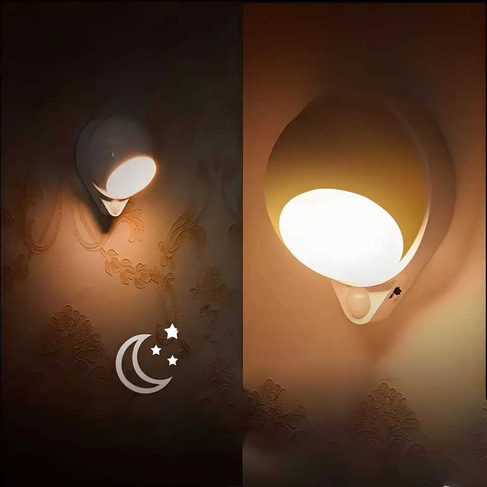 LED Wall Sconces Light Motion Sensor Wall Lamp 360 Rotatable Wall Lights Wireless Night Lights For Bedroom Stair Hallway Kitchen C251124