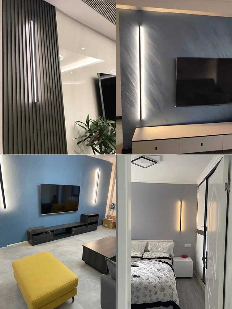Minimalist long wall lamp modern simple one word living room staircase creative background wall line bedroom bedside light C251124