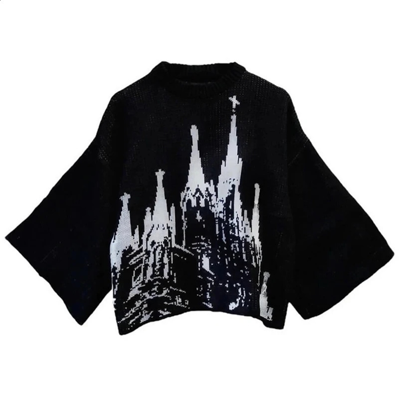 Harajuku Loose Sweater for Men and Women Y2k Clothing Hip-Hop Street Wear Gothic Pullover Fashionable and unisex Style Wint 240821
