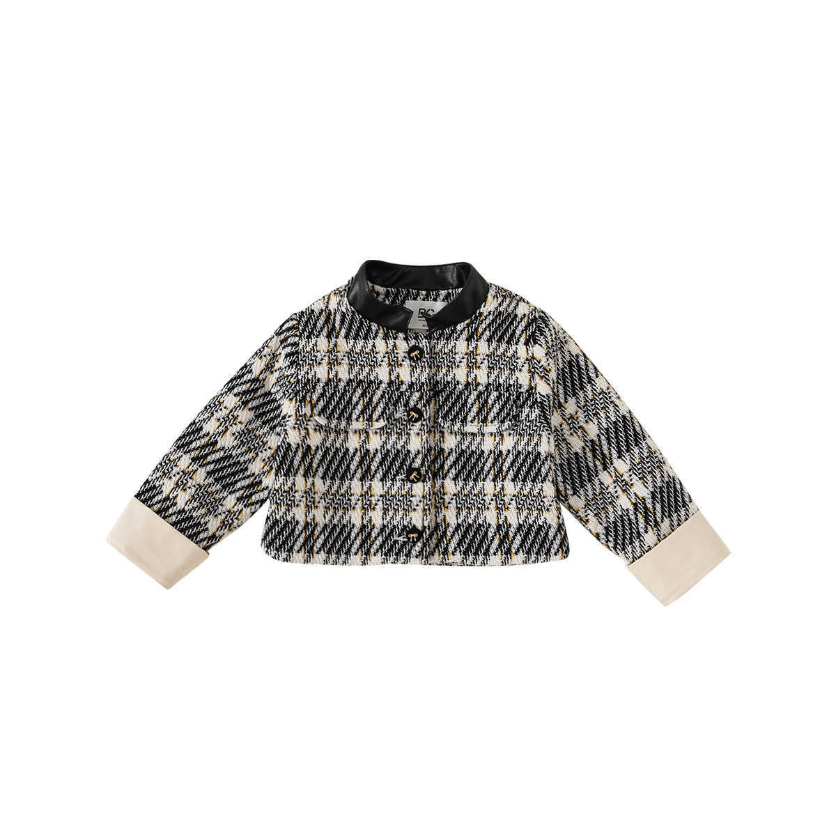 Youbao Girls Autumn Clothing Baby Girl Little Fragrance Style Coat Houndstooth Short Fashionable Cardigan Top QY23016 C250923