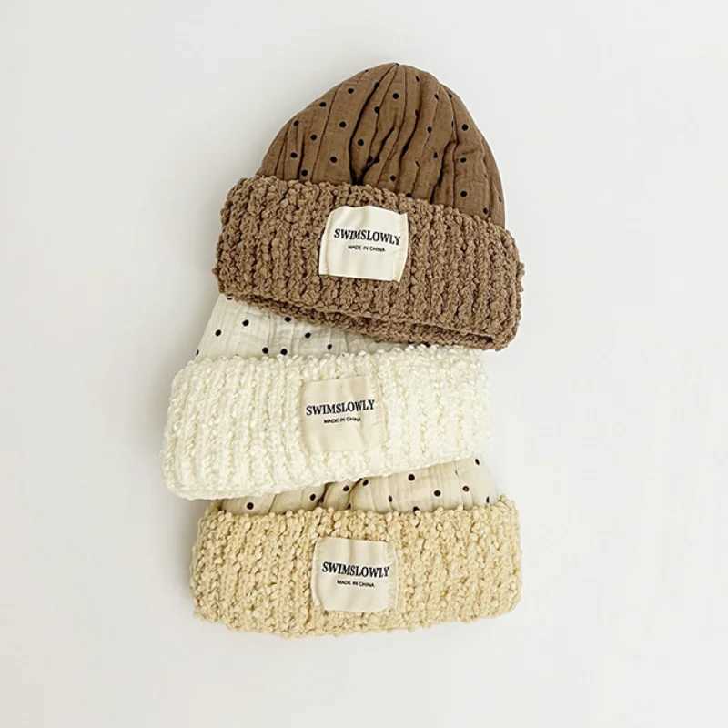 Winter Thick Plush Baby Hat Cute Dot Warmer Baby Boys Girls Cap Beanies Soft Toddler Kids Ear Protection Hats Z251029