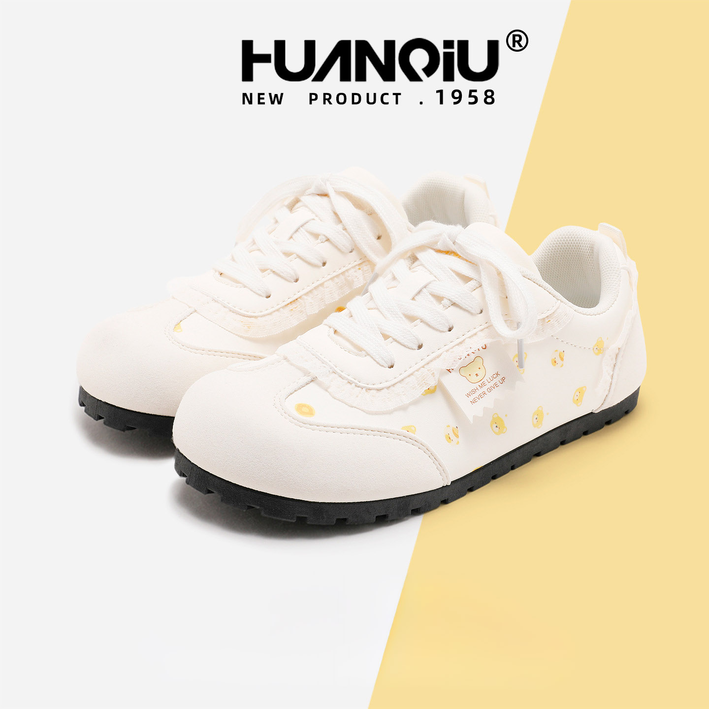HUAN QIU Free shipping Designer Casual Shoes Board shoes women breathable versatile white shoes retro casual soft sole