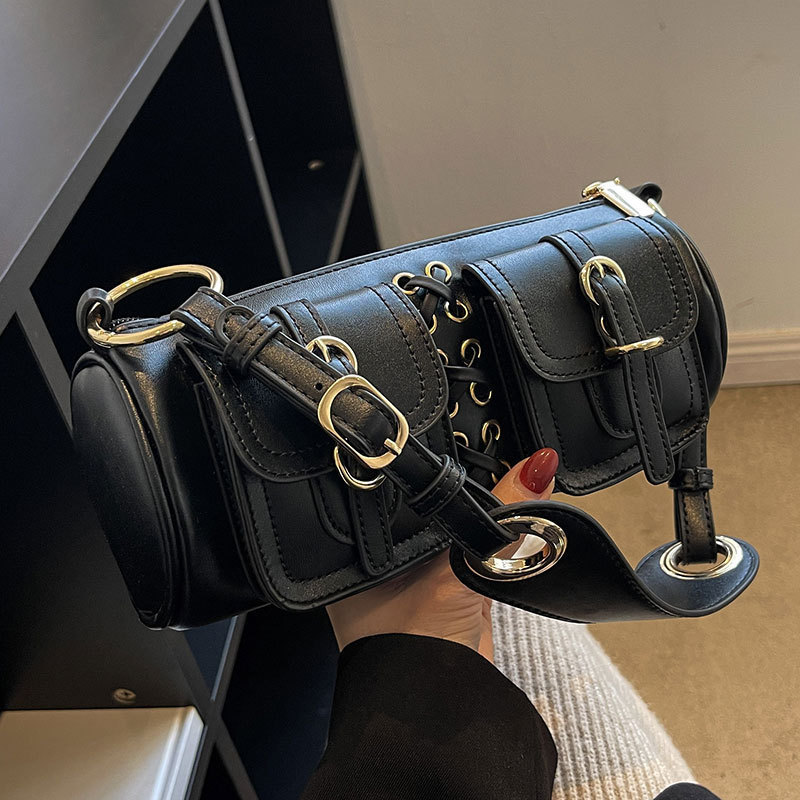 Unique Custom chain Vintage Y2K Girl Women Bag Gothic Lolita Single Shoulder underarm Bags Ladies Hip hop Punk Handbag Tote 241024