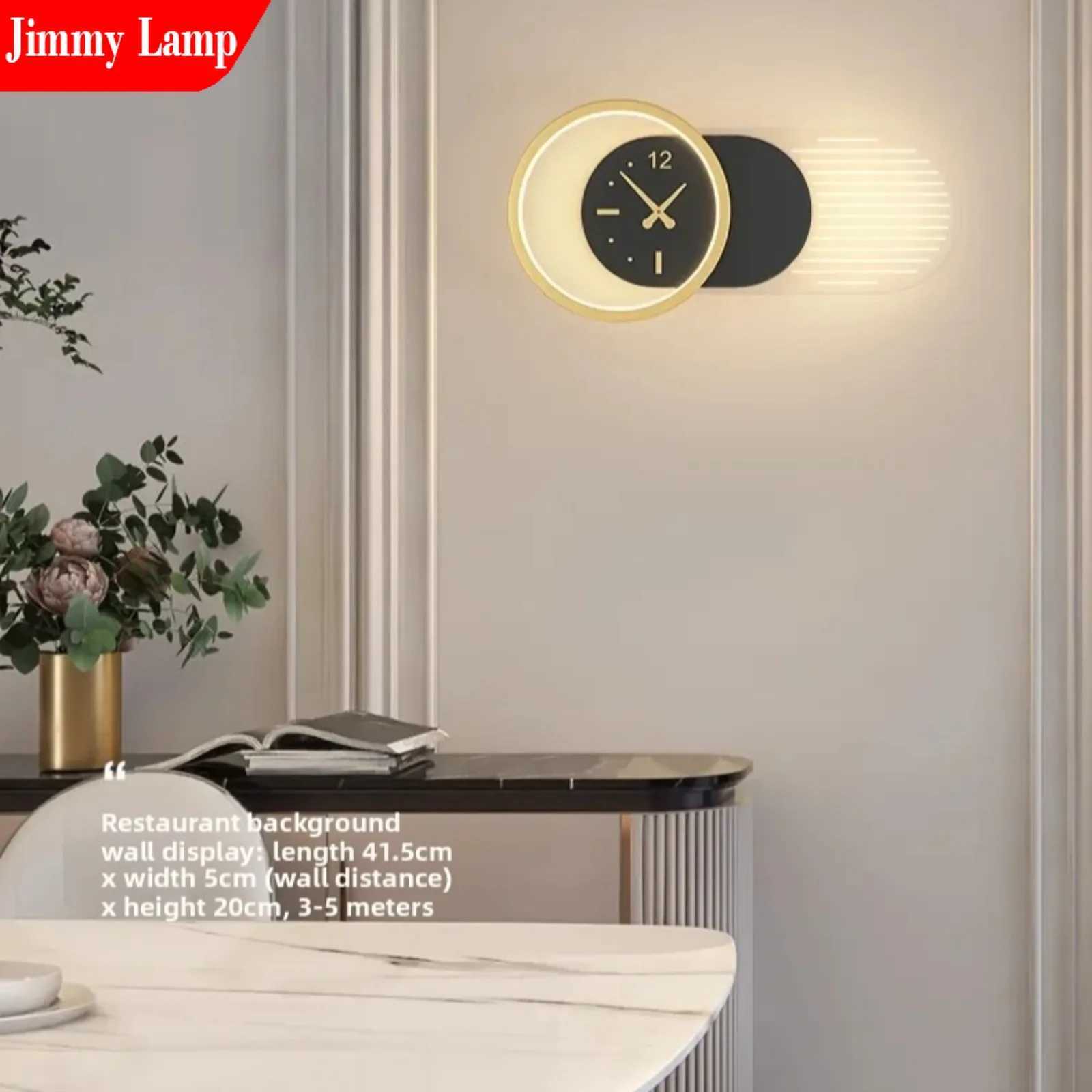 Jimmy Modern LED Clock Watch Wall Lamp for Bedroom Living Dining Room Aisle Porch Home Indoor Lighting Sconce Decor Fixture C251124