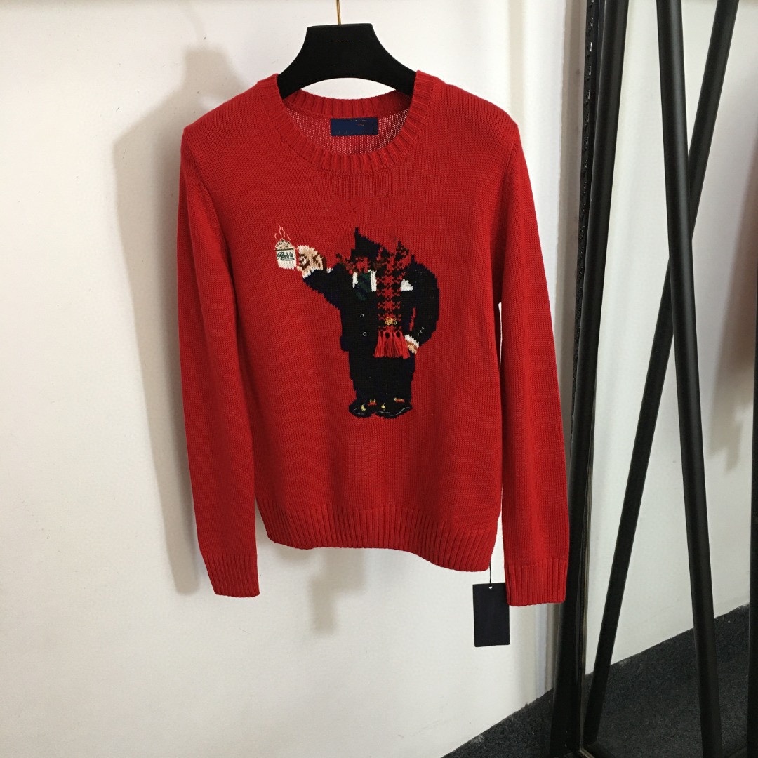 Womens sweater Classical sweater Fashion Designer Embroidery Crew Neck Sweater Outdoor Casual Sports button Retro Pullover Sweater Asian Size SML