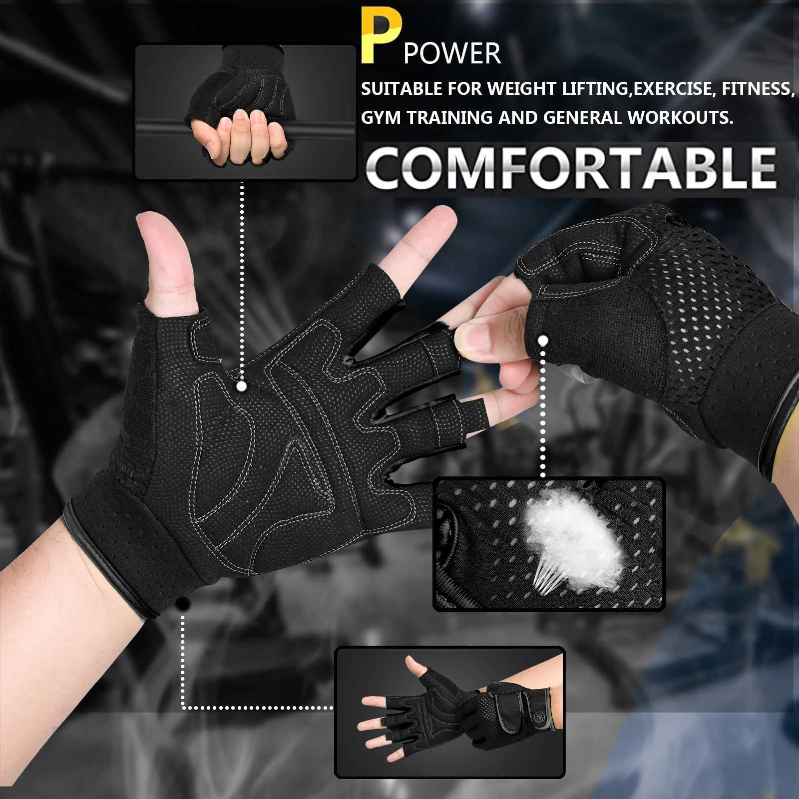 MOREOK Workout Gloves Gym Gloves for Man Women Wrist Guard Sports Dumbbell Riding NonSlip 3MM Gel Pad Bodybuild Fitness Gloves J2509221