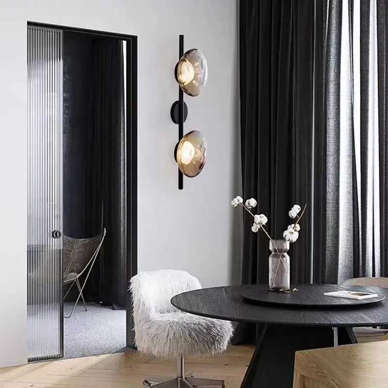 2025 Nordic Ceto Wall Light Gray White Clear Glass Lamp Bedroom Parlor Living Room Sofa Light Restaurant Corridor Aisle Porch Li C251124