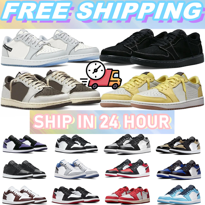 Free shipping Designer Shoes 1 Womens University Blue Leather Hyper Royal Smoke Grey Chicago Red Dark Mocha mens Sports trainers Sneakers size 36-46