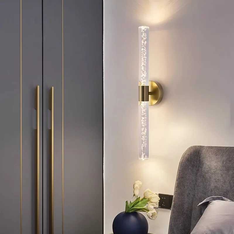 LED Light Modern Wall Light Bedroom Bedside Living Room Wall Lamp Crystal Rod Nordic Aisle Corridor Interior Lighting Fixture C251124