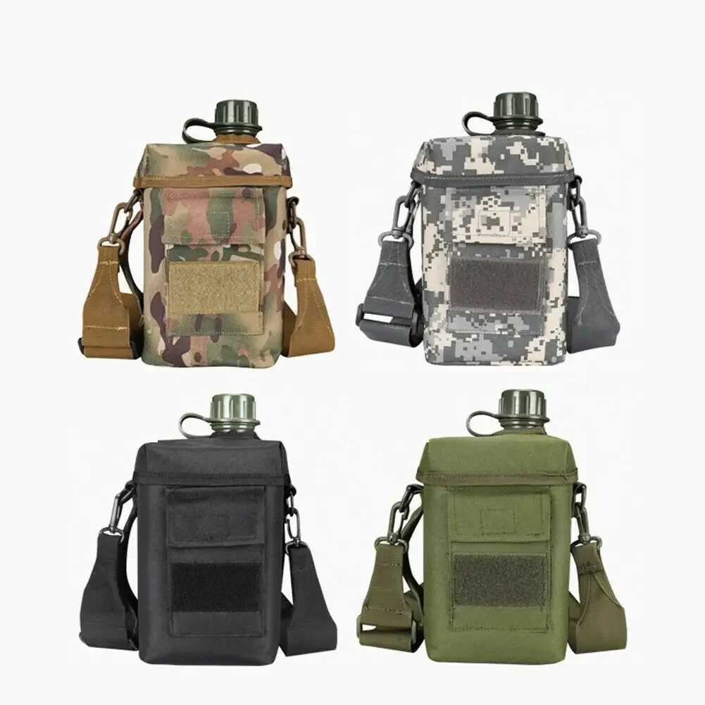 Tactical Sport water bottle Army 1L 2L 1 2 liter Molle Outdoor with Bag Shoulder Strap cantil militar waterbottle flask tactics J250923