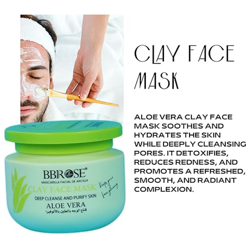 BBROSE Clay Face Mask, Collagen/Vitamin C/Aloe Vera, Deep Cleanse & Purify Skin