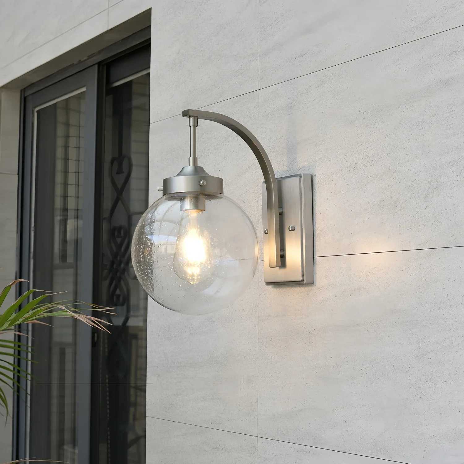 Modern Outdoor Wall Light Glass Lampshade Waterproof Wall Lamp for Villa Doorway Courtyard Balcony Porch Garden Decor LED Sconce C250923