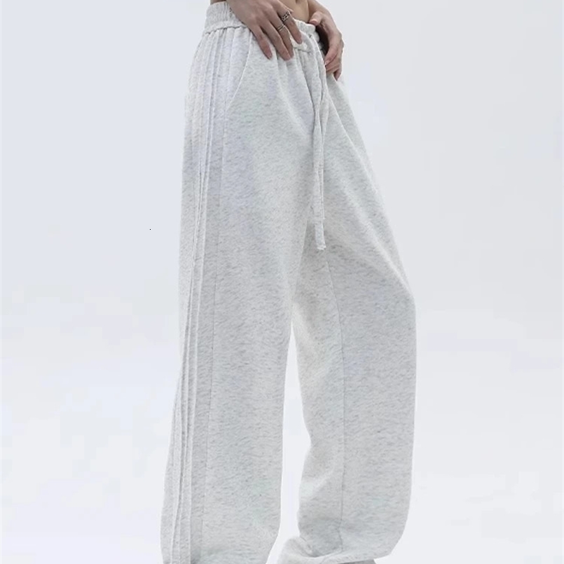 Womens Grey Pants Baggy Y2k Sweatpants Streetwear Wide Leg Pants Jogger Vintage Harajuku 90s Aesthetic Trousers Clothes 240820