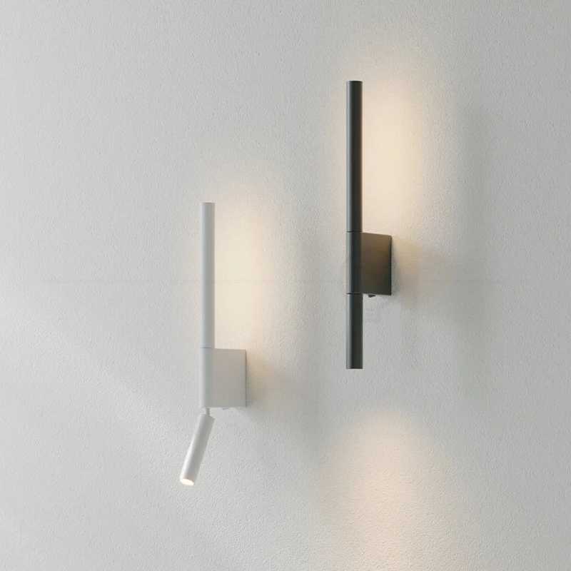 Bedside wall lamp 330 degree rotation adjustable wall lamp reading light with switch minimalist Nordic hotel room master bedroom C251124