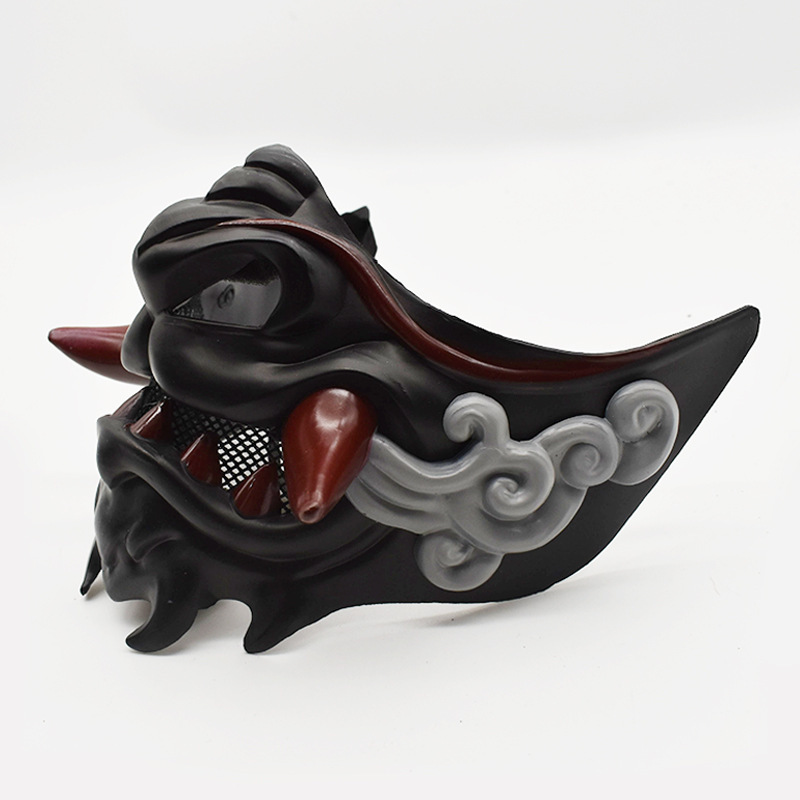 Red Banano Wolf Tooth Demon Black Knight Mask, Clothing and Accessories Masks