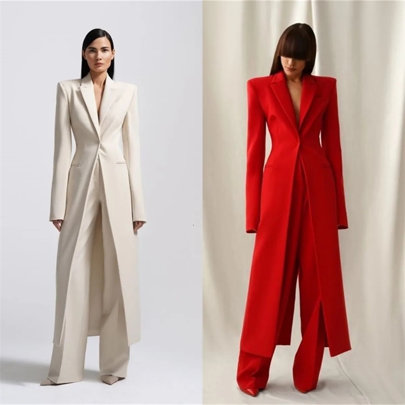 Formal Women Suit Set 2 Piece BlazerPants Long Style Wedding Party Prom Dress One Button Customized 250226