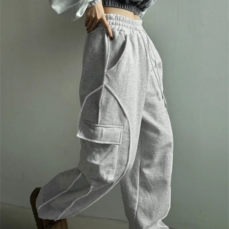 Rockmore Casual Sweatpants Women Baggy Cargos Pants Elastic Waist Sporty Harem Trousers Streetwear Y2K Loose Harajuku Bottoms 240820