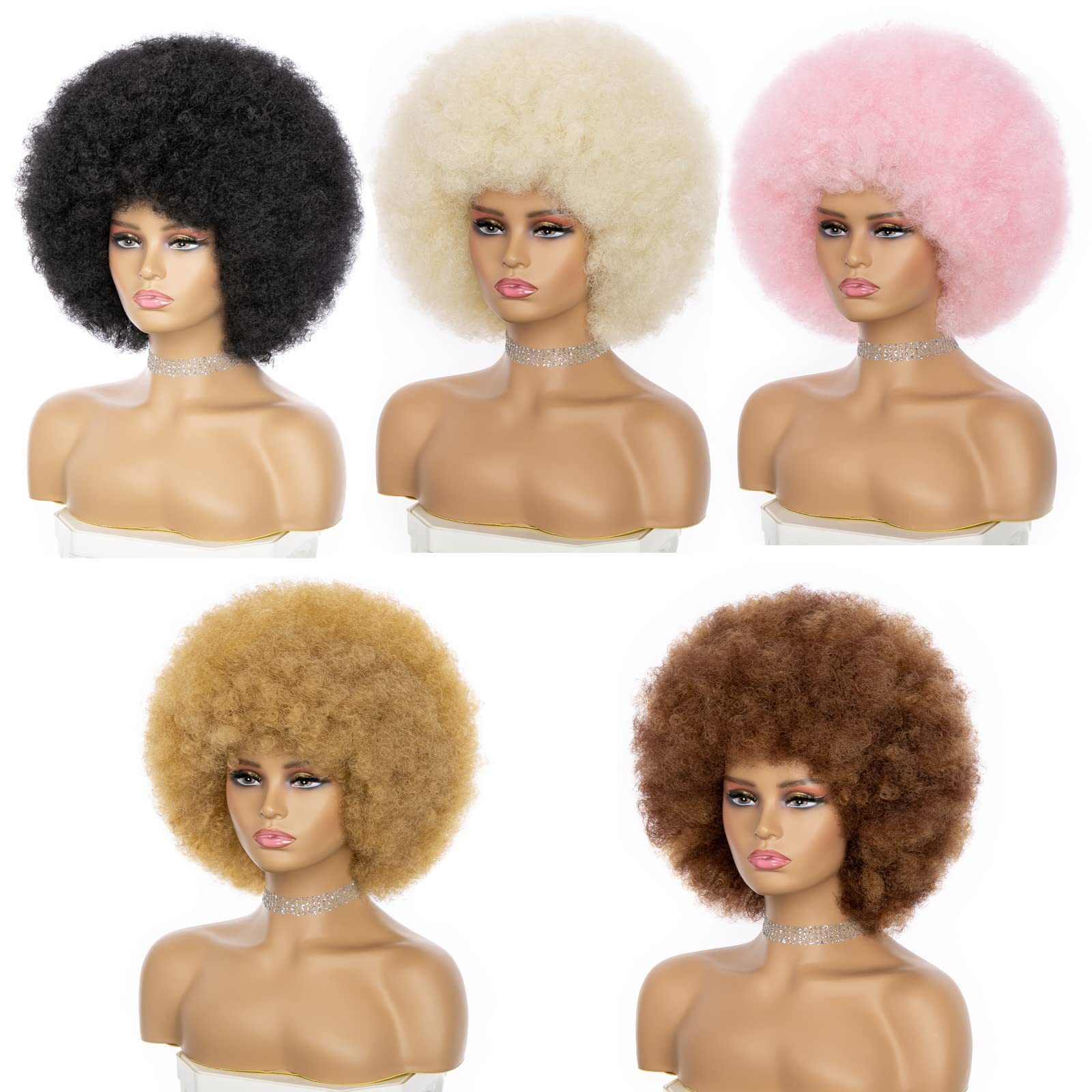 African Afro Wig - Voluminous Small Curls Synthetic Fiber Wig Cap - Wholesale Stock Available