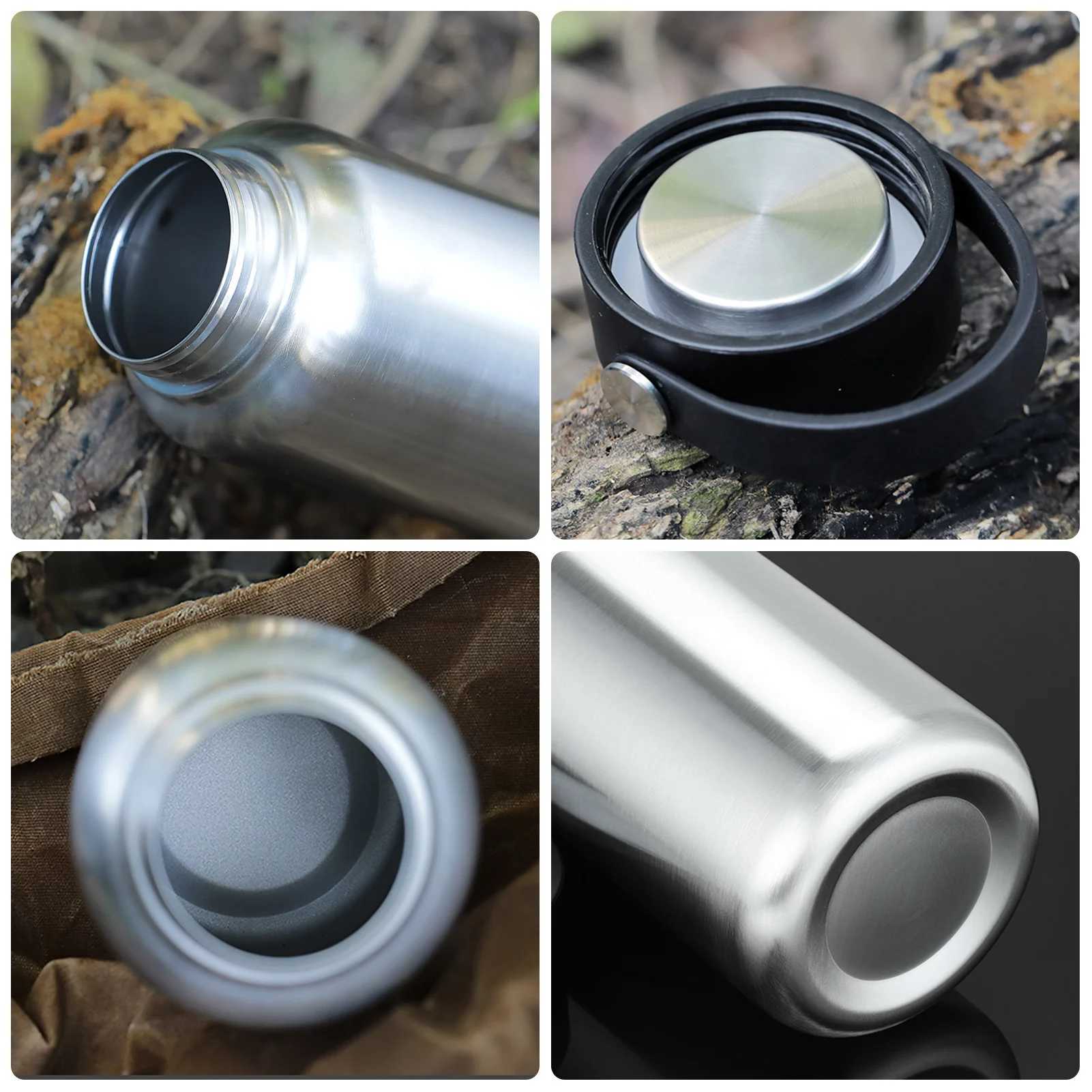 Big Capacity 1050ml Stainless Steel Sport Water BottleKettle with Leak Proof Lid Camping Hanging Pot Cup for Outdoor Travel J250923