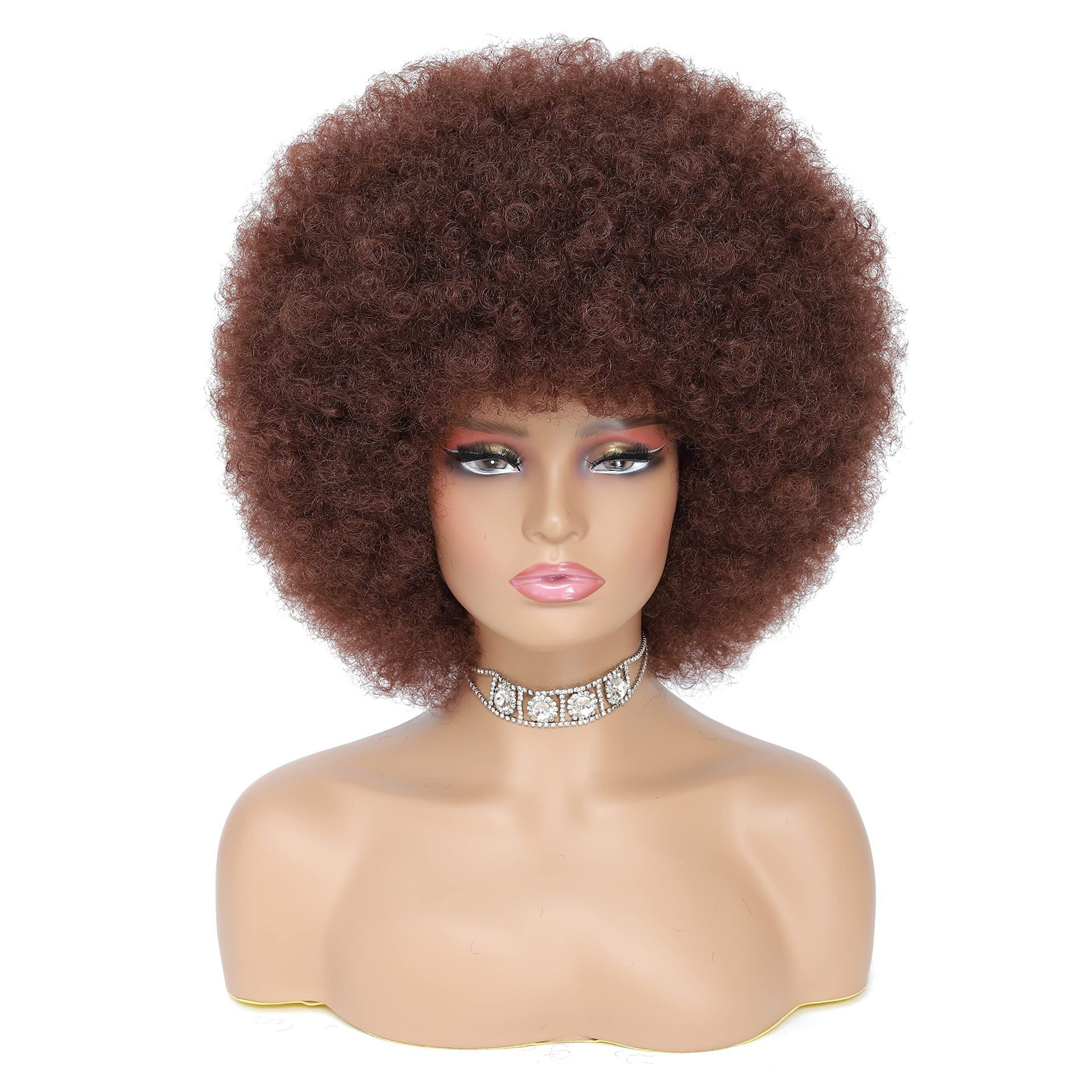 African Afro Wig - Voluminous Small Curls Synthetic Fiber Wig Cap - Wholesale Stock Available