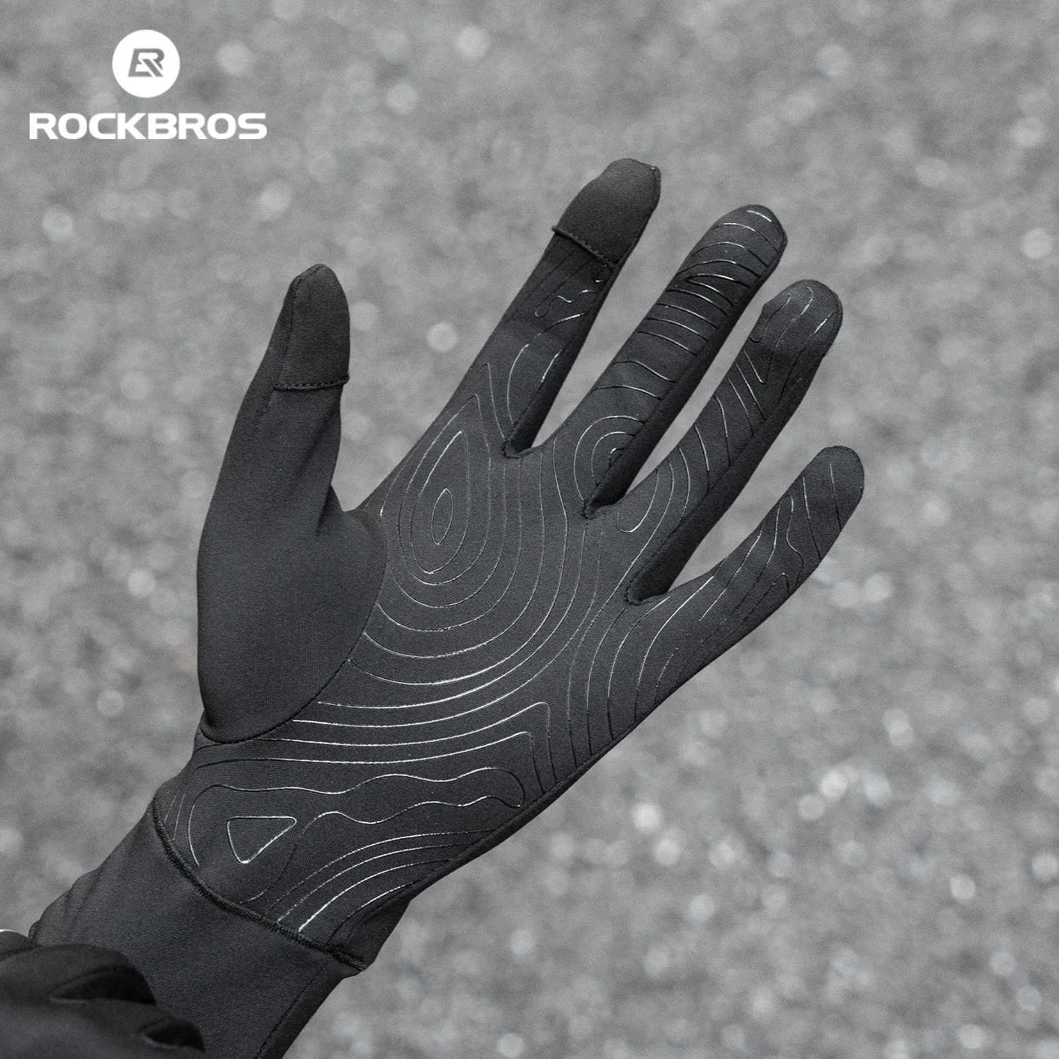 ROCKBROS Cycling Gloves Spring Autumn Bike Gloves Nonslip Long Finger Gloves Fleece Lining Warmer Gloves Windproof Riding Glove J250922