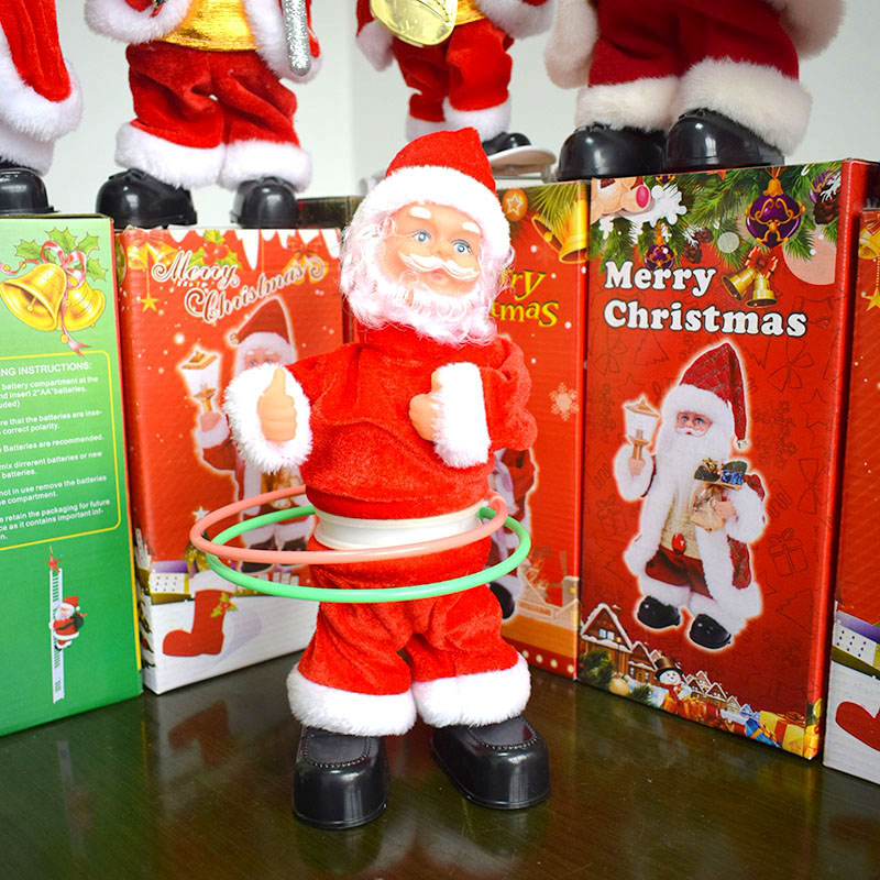 Novel and interesting Hula hoop fitness Santa Claus electric music, Santa Claus doll toys, Christmas ornaments and gifts
