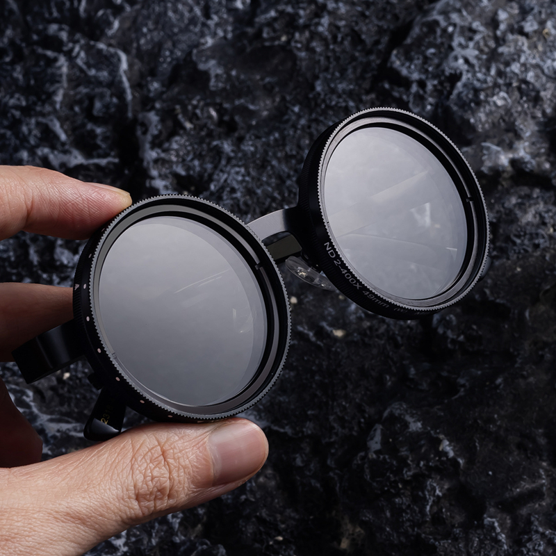 ND9-Speed Manual Adjustable Dimming Round-Frame Sunglasses - High-End Polarized Anti-Glare UV-Protective Sunwear for Men