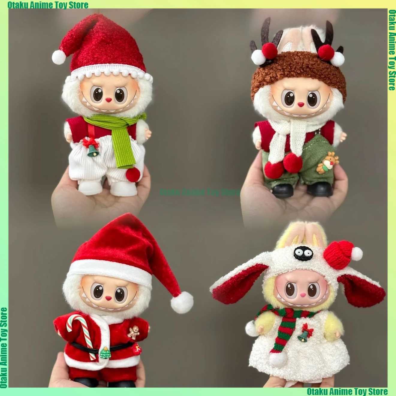 Multistyle Christmas Labubu Clothes Cute Santa Claus Elk Pants Skirts Set Mini Plush Doll Clothing Fashion Doll Accessorie X250923