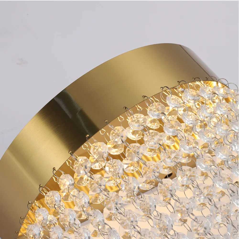 Gold Crystal Wall Lamp Led Bedroom Light Modern New Creative Design Wall Scones Luxury Long Heavy Living Room Lighting Fixture C250923