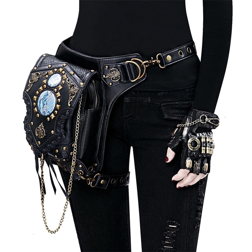 Waist Bags Chikage Personality Steampunk Style Shoulder Bag Large Capacity Multi-function Chain Bag Y2K style Trend Unisex Fanny Pack 230907