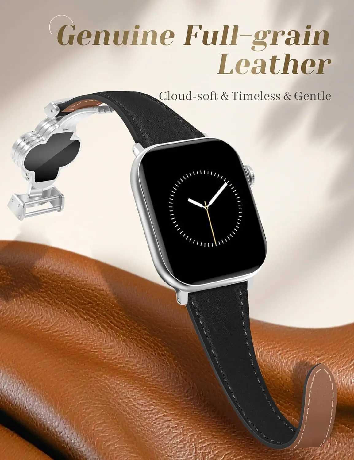 Luxury Fashion Leather Strap For Watch Band 49 44 45 42 40 46 41mm Magnetic Bracelet Correa wan IWatch tra Series10 9 8 7 SE Y250923aw