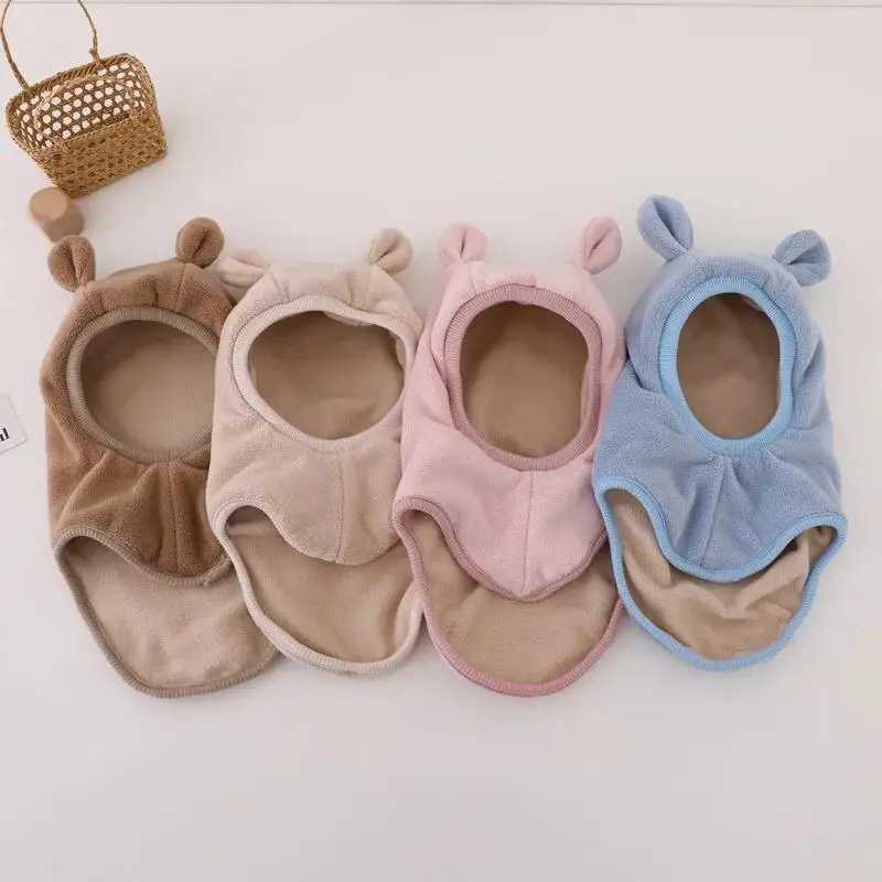 Baby Balaclavas Hats Scarf Set Winter Toddler Polar Fleece Infant Cute Ear Protection Hats Baby Boys Girls Warm Caps Scarf Set Z251029