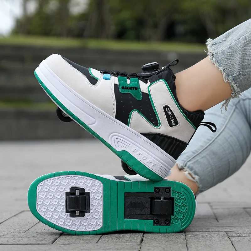 Children Junior Roller Skate Shoes Kids Sneakers with Two Boys Girls Wheels Shoes Running Adult Casual Boys Shoes size 3142 J250923